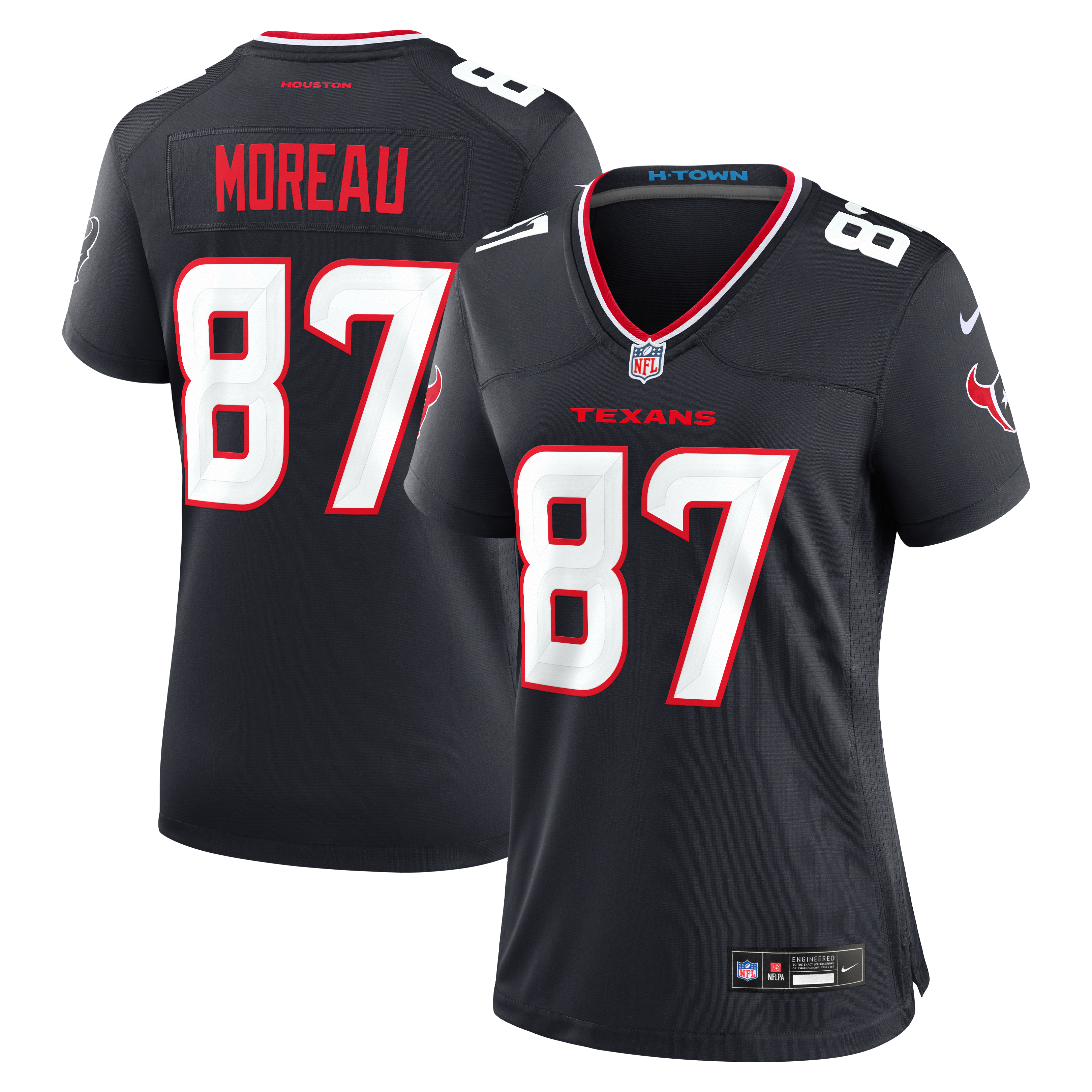 Women's Nike Foster Moreau Navy Houston Texans Team Game Jersey