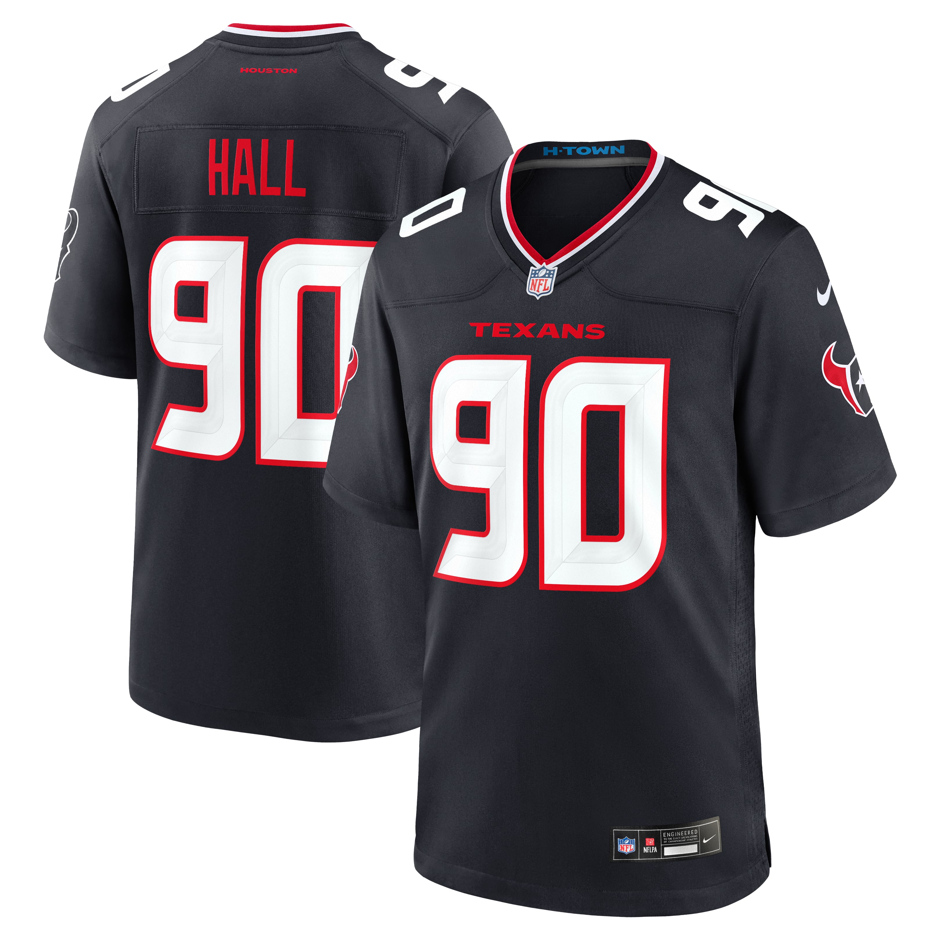 Men's Nike Logan Hall  Navy Houston Texans Team Game Jersey