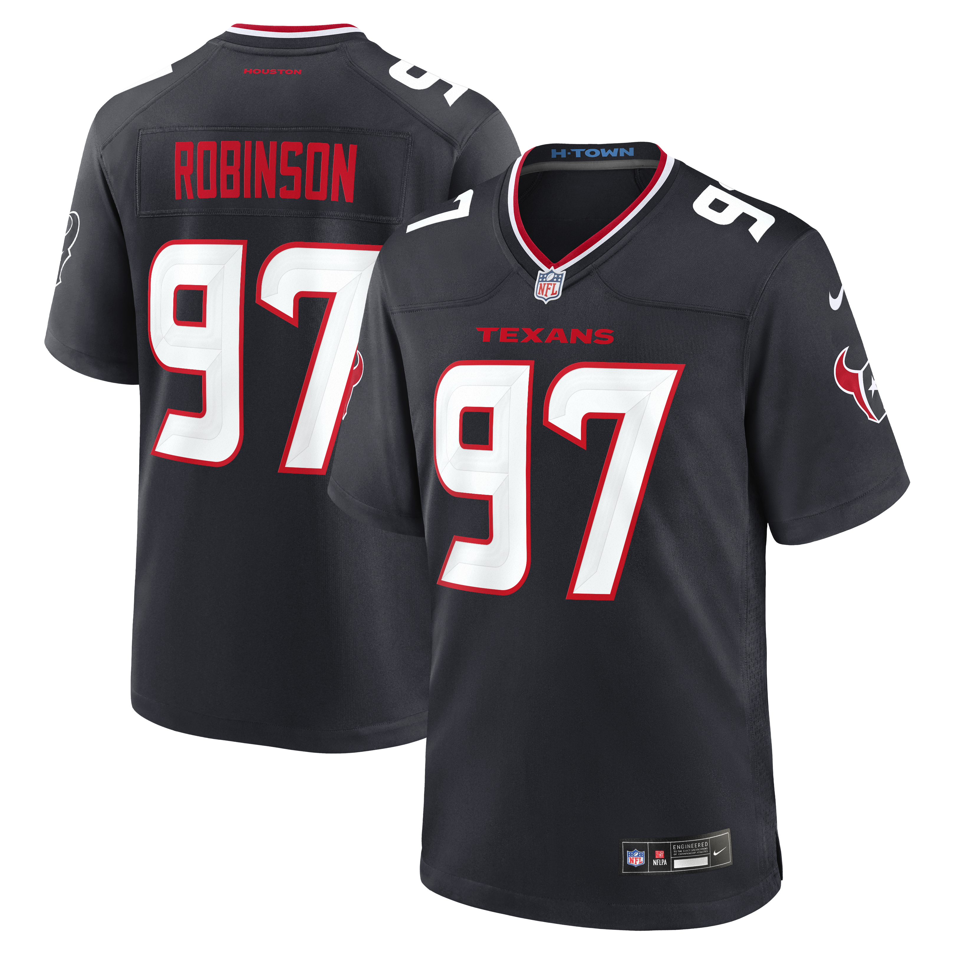 Men's Nike Dominique Robinson Navy Houston Texans Team Game Jersey