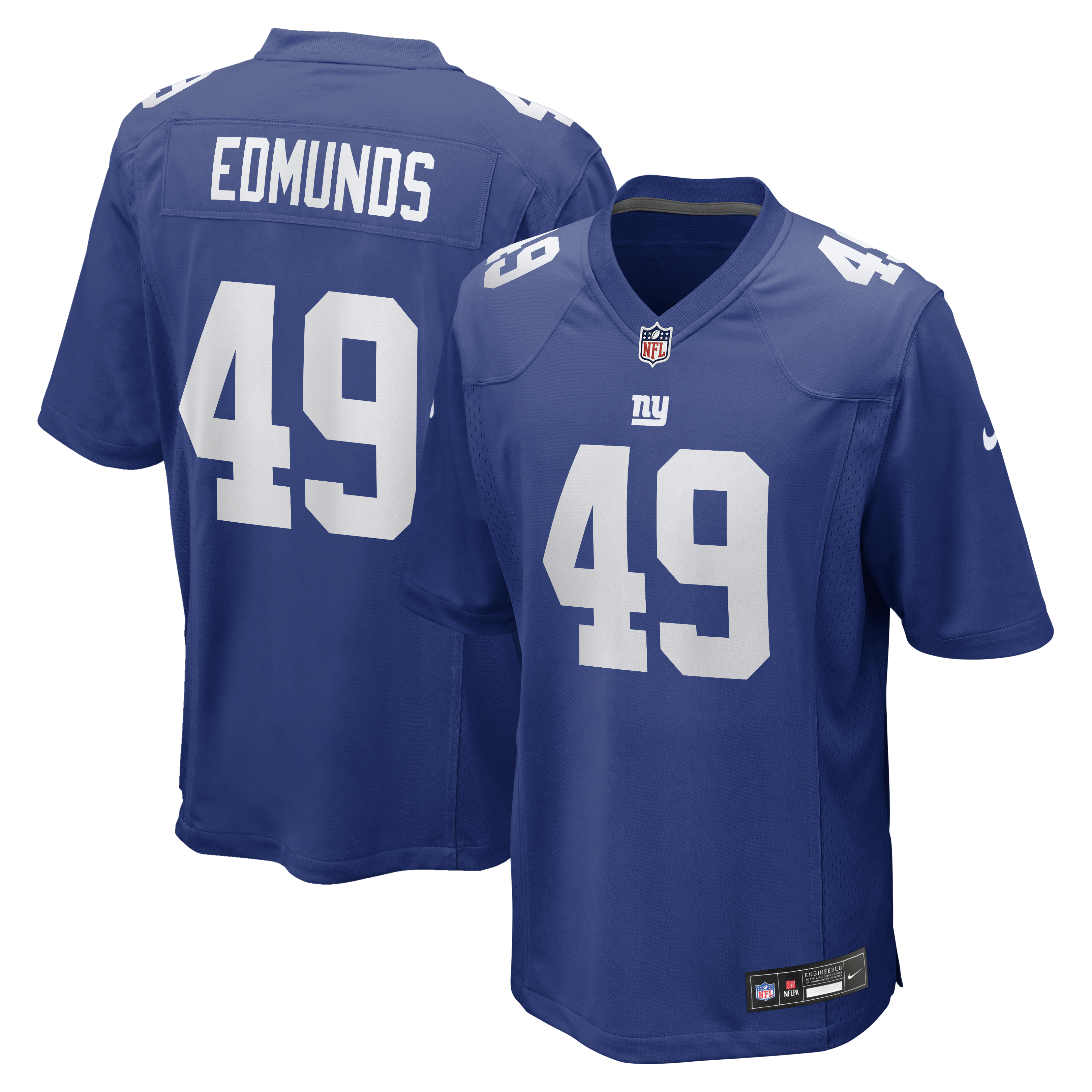 Men's Nike Tremaine Edmunds  Royal New York Giants Team Game Jersey