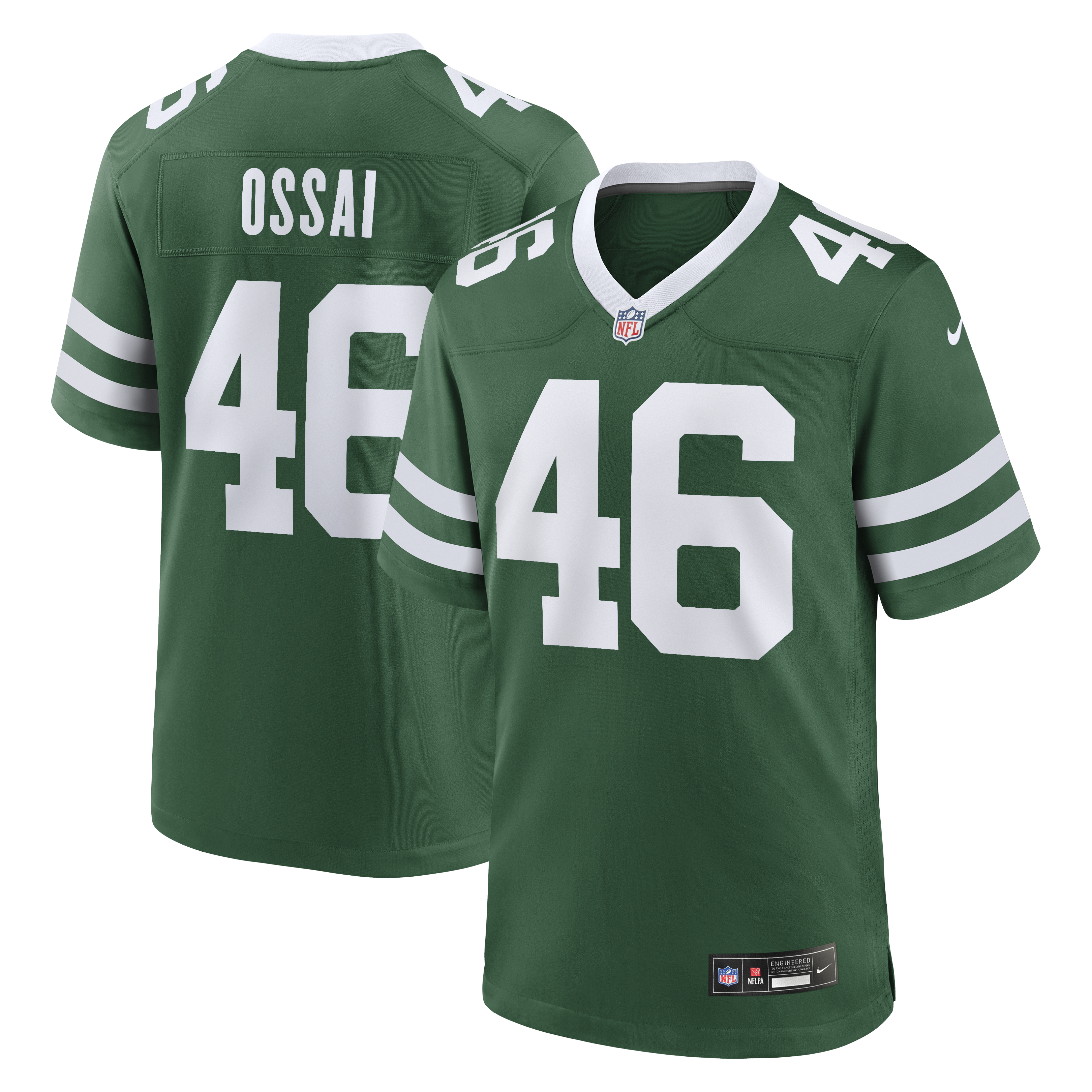 Men's Nike Joseph Ossai Legacy Green New York Jets Team Game Jersey