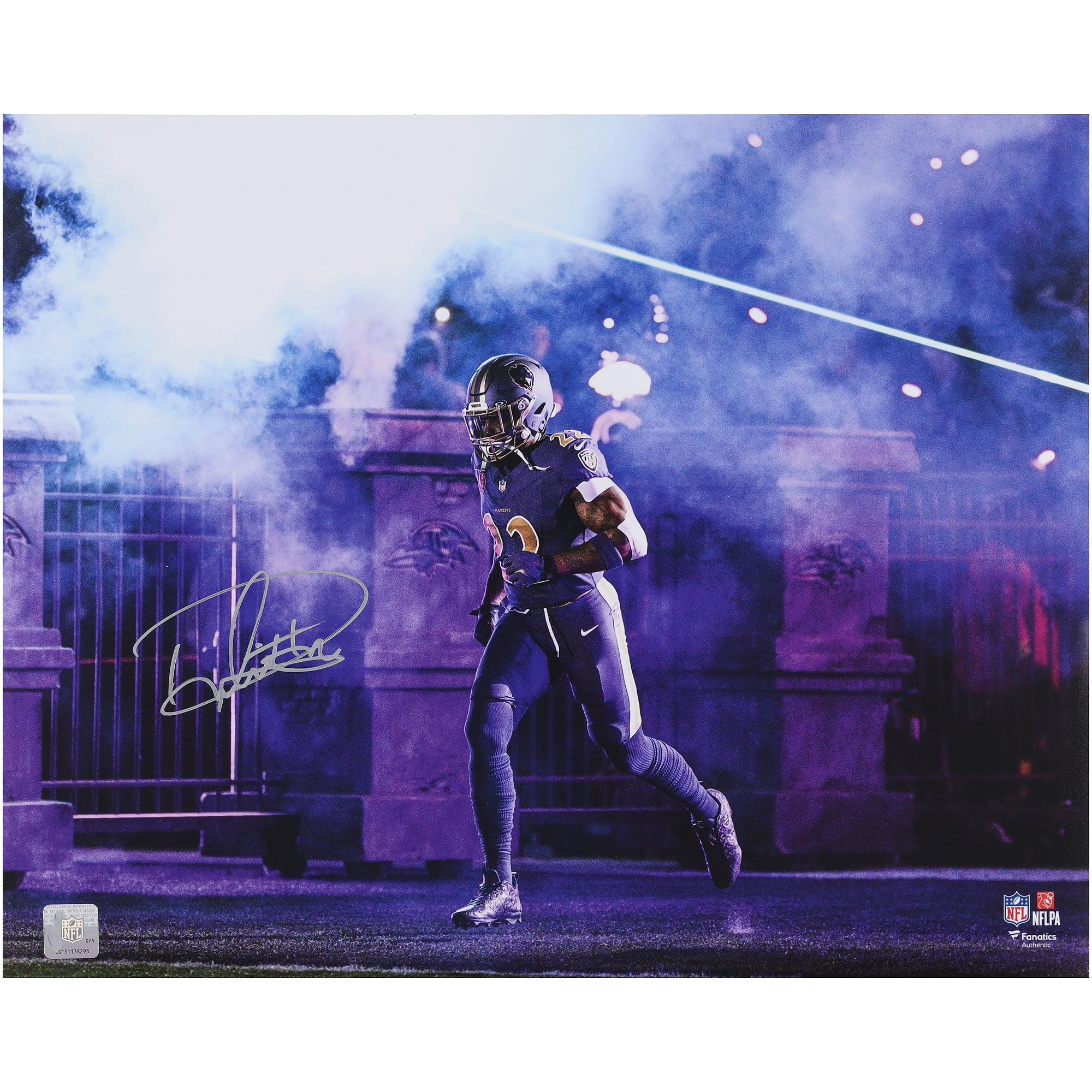 Derrick Henry Baltimore Ravens Autographed 16" x 20" Smoke Entrance Photograph