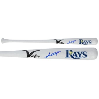 Junior Caminero Tampa Bay Rays Autographed Victus Team ID Bat