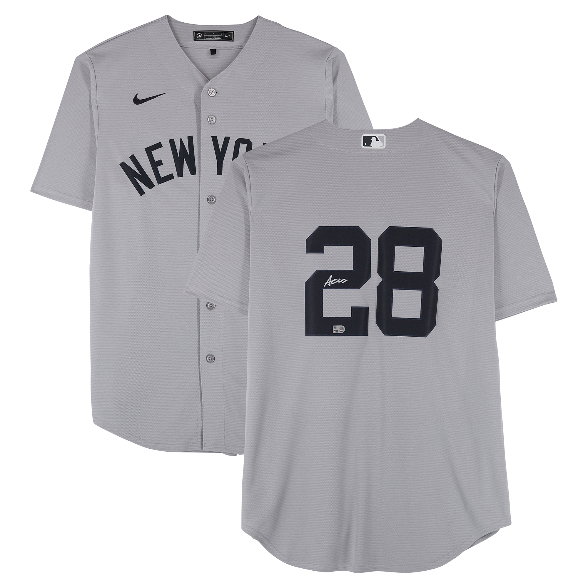 Austin Wells New York Yankees Autographed Gray Nike Replica Jersey
