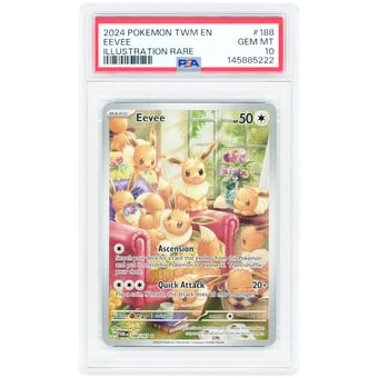 Eevee 2024 Pokemon Twilight Masquerade Illustration Rare #188 PSA Authenticated 10 Card