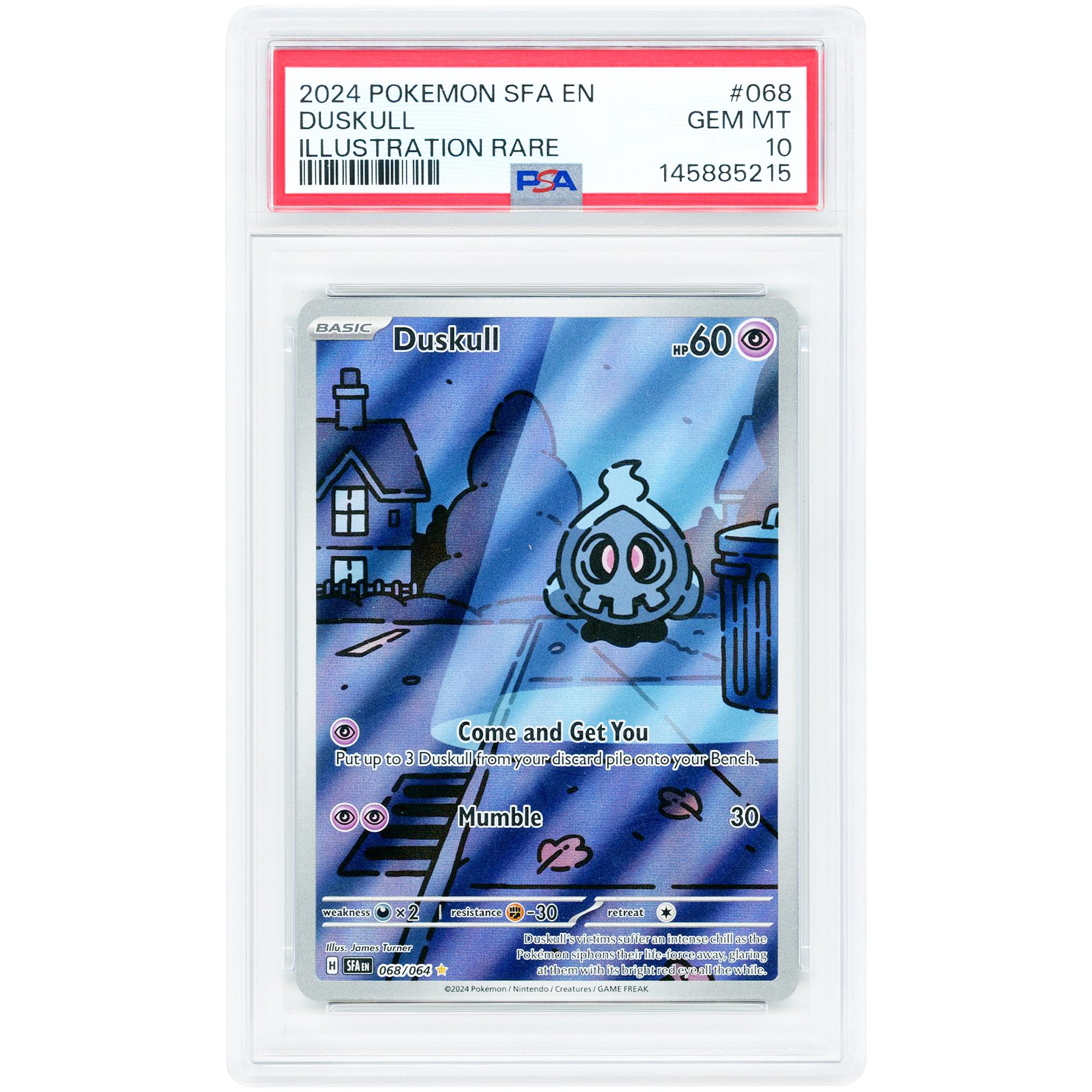 Duskull 2024 Pokemon Shrouded Fable Illustration Rare #068 PSA Authenticated 10 Card