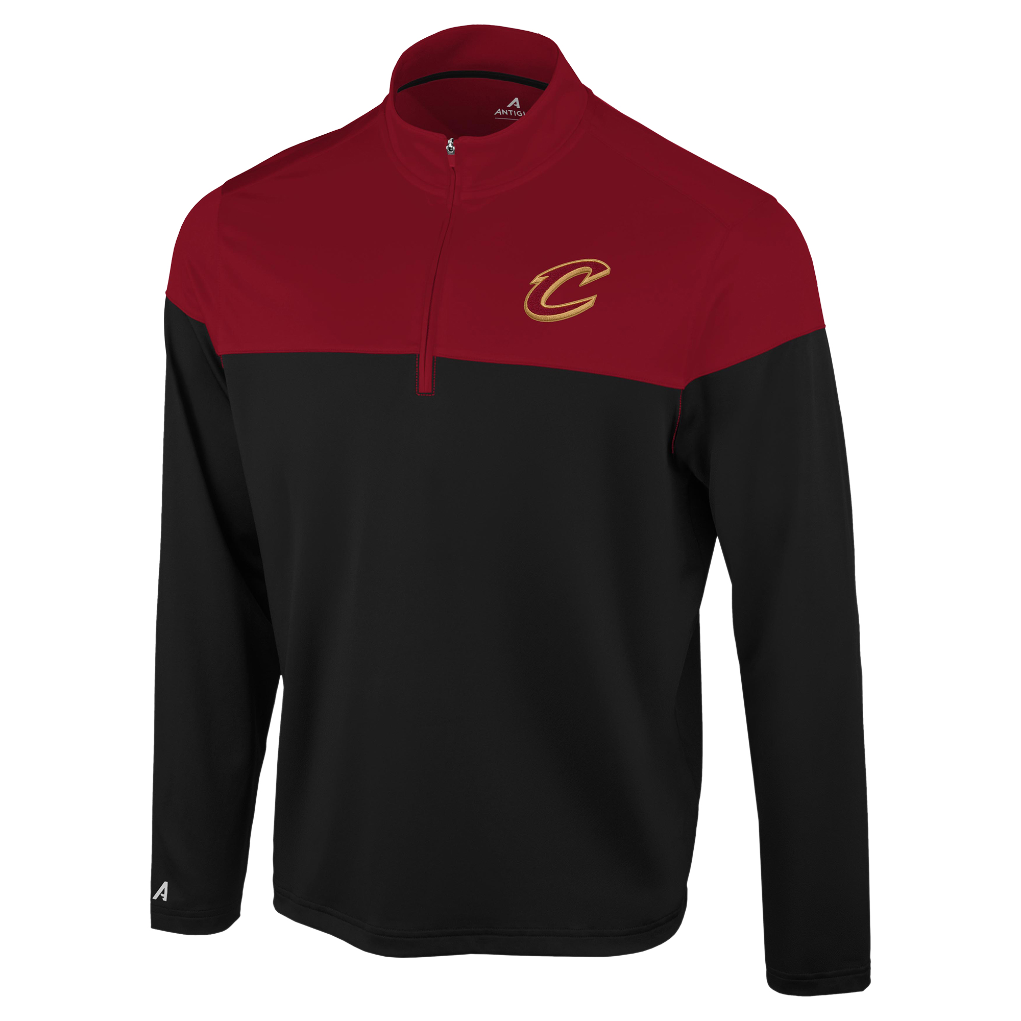 Antigua Men's Black/Wine Cleveland Cavaliers Hinder Quarter-Zip Pullover - Black, Wine