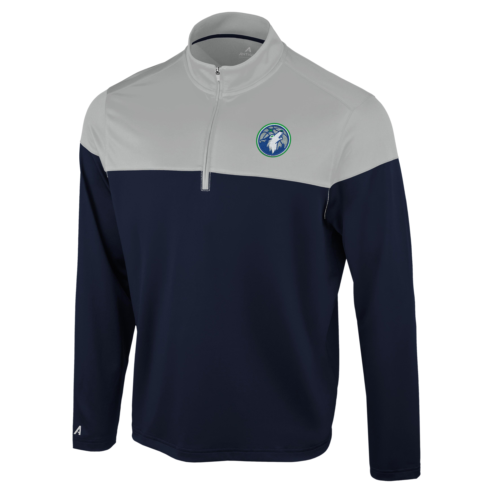 Antigua Men's Navy/Gray Minnesota Timberwolves Hinder Quarter-Zip Pullover - Navy, Gray