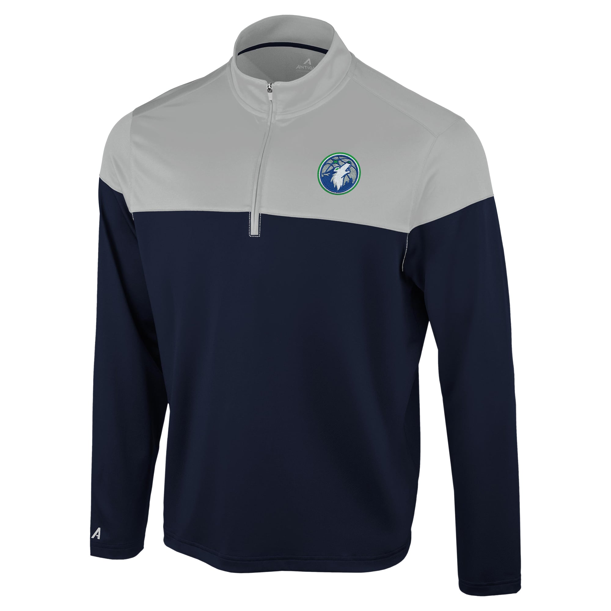 Antigua Men's Navy/Gray Minnesota Timberwolves Hinder Quarter-Zip Pullover - Navy, Gray
