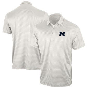 Men's Antigua Gray Michigan Wolverines Eager Polo