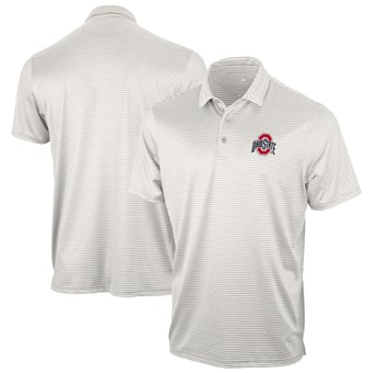Men's Antigua Gray Ohio State Buckeyes Eager Polo