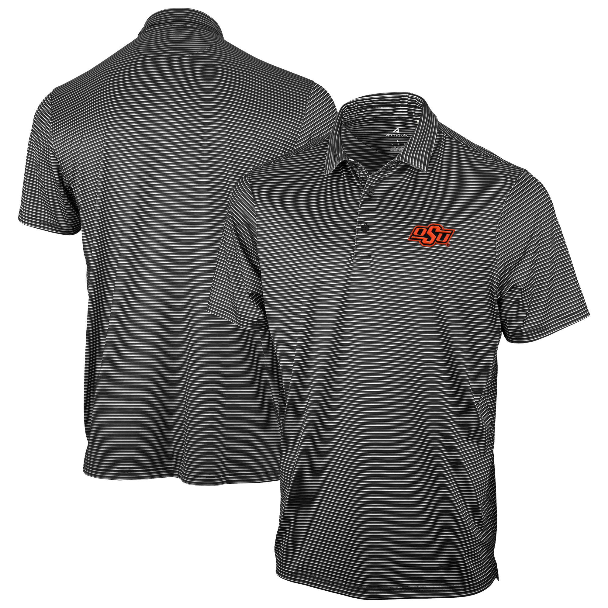 Men’s Antigua Black Oklahoma State Cowboys Eager Polo