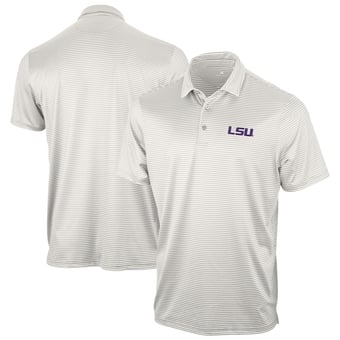 Men's Antigua Gray LSU Tigers Eager Polo