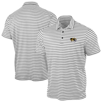 Men's Antigua Black Missouri Tigers Space Stripe Polo