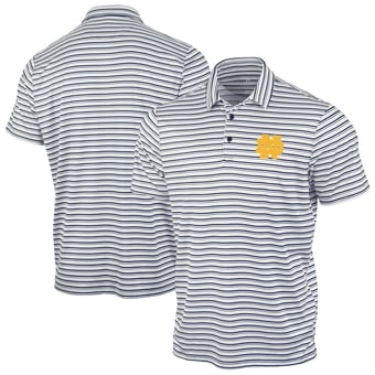 Men's Antigua Navy Notre Dame Fighting Irish Space Stripe Polo