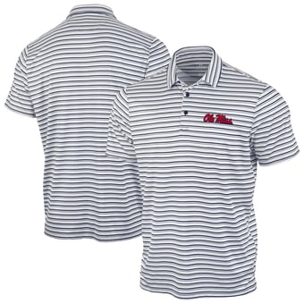 Men's Antigua Navy Ole Miss Rebels Space Stripe Polo