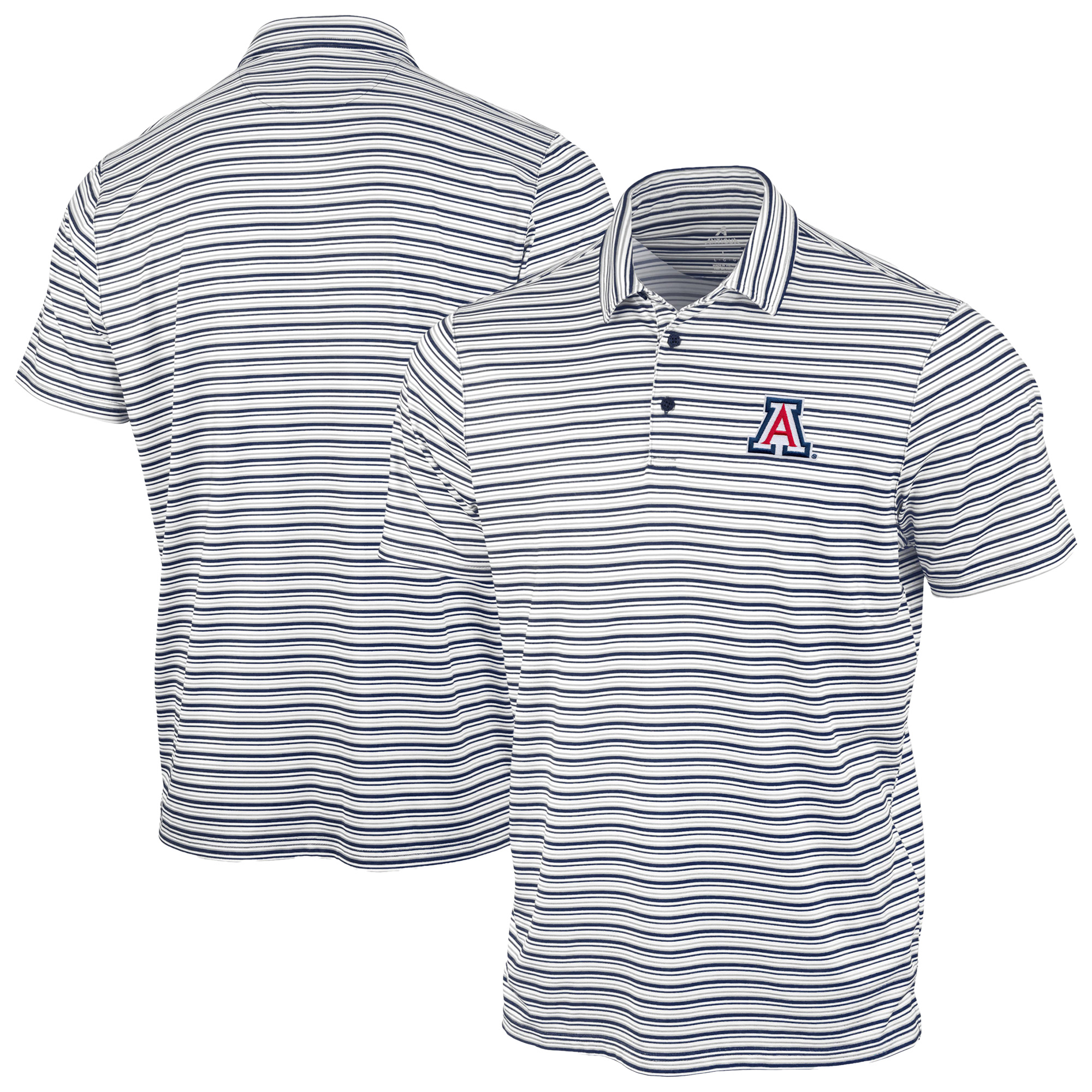 Men's Antigua Navy Arizona Wildcats Space Stripe Polo