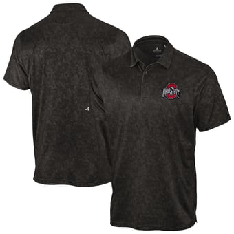 Men's Antigua Black Ohio State Buckeyes Lush Polo