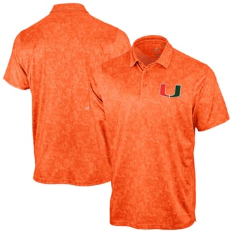 Men's Antigua Orange Miami Hurricanes Lush Polo