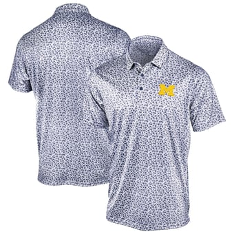 Men's Antigua Navy Michigan Wolverines Flourish Polo