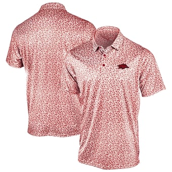 Men's Antigua Cardinal Arkansas Razorbacks Flourish Polo