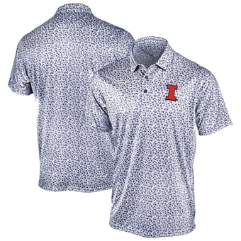 Men's Antigua Navy Illinois Fighting Illini Flourish Polo
