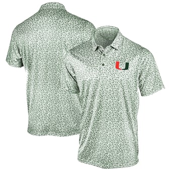 Men's Antigua Green Miami Hurricanes Flourish Polo