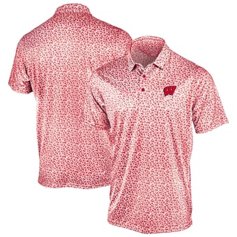 Men's Antigua Red Wisconsin Badgers Flourish Polo