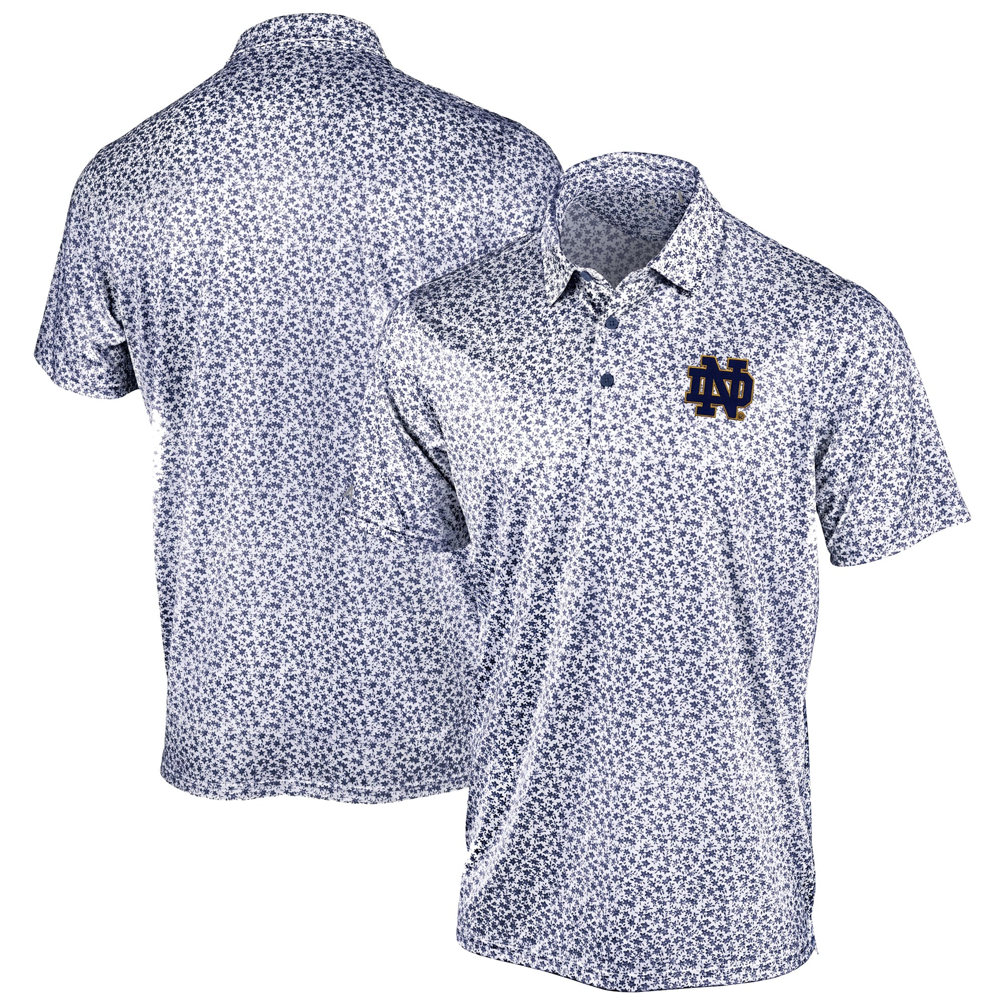 Men's Antigua Navy Notre Dame Fighting Irish Flourish Polo