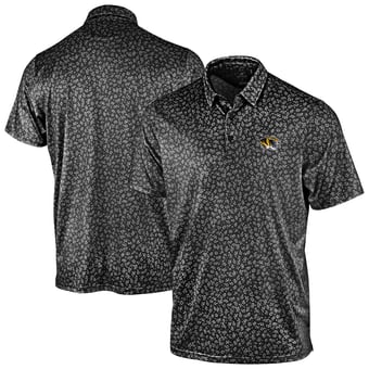 Men's Antigua Black Missouri Tigers Mono Floral Polo