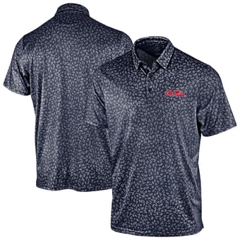 Men's Antigua Navy Ole Miss Rebels Mono Floral Polo