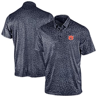 Men's Antigua Navy Auburn Tigers Mono Floral Polo