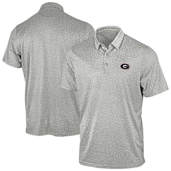 Men's Antigua Gray Georgia Bulldogs Mono Floral Polo