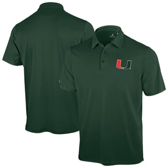 Men's Antigua Green Miami Hurricanes Unshakeable Solid Polo
