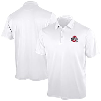 Men's Antigua White Ohio State Buckeyes Unshakeable Solid Polo