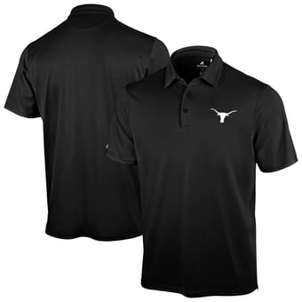 Men's Antigua Black Texas Longhorns Unshakeable Solid Polo