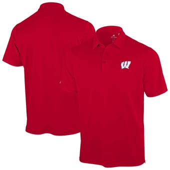 Men's Antigua Red Wisconsin Badgers Unshakeable Solid Polo
