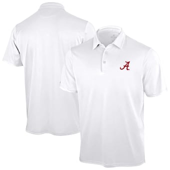 Men's Antigua White Alabama Crimson Tide Unshakeable Solid Polo