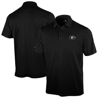 Men's Antigua Black Georgia Bulldogs Unshakeable Solid Polo