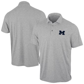 Men's Antigua Heather Gray Michigan Wolverines Static Polo