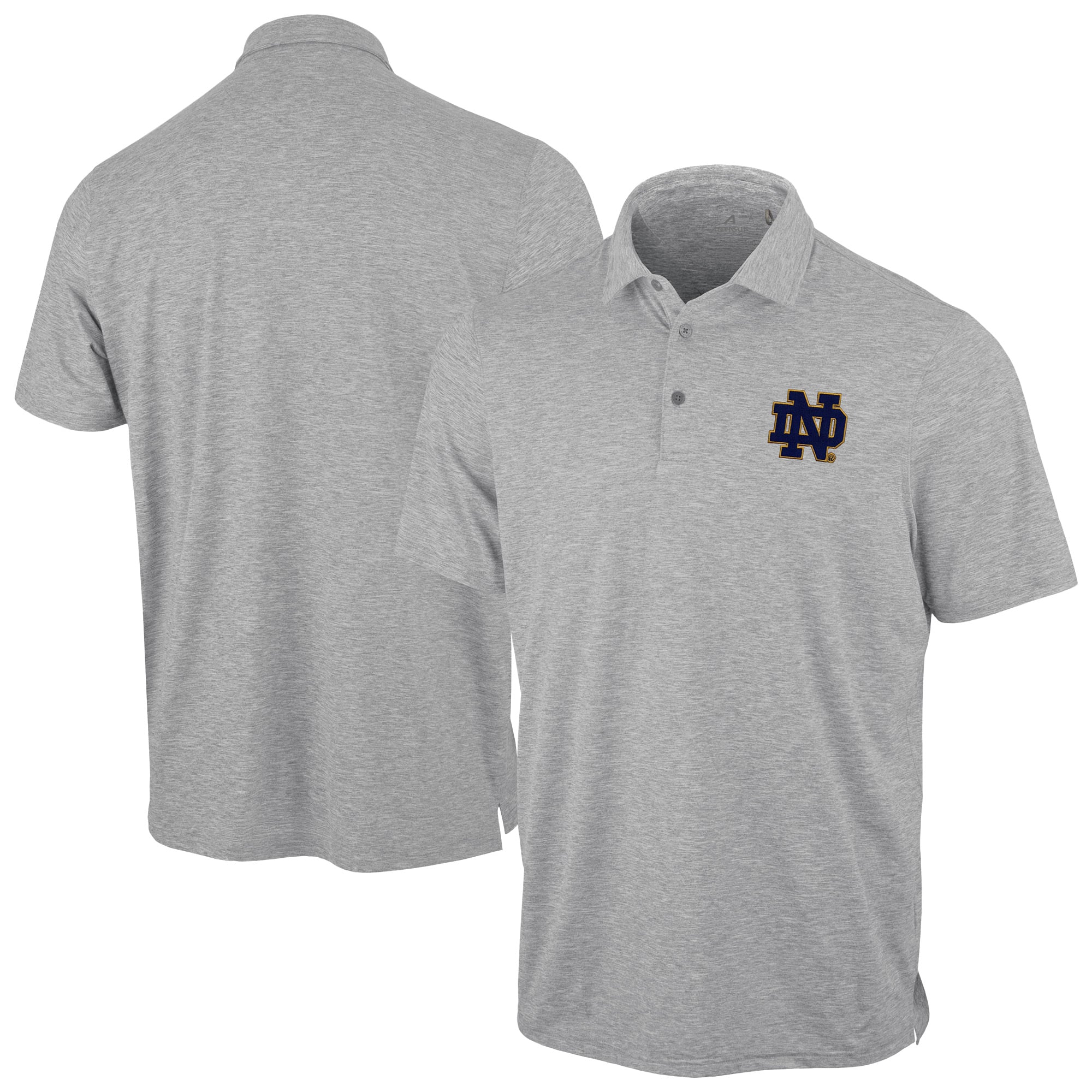Men's Antigua Heather Gray Notre Dame Fighting Irish Static Polo