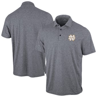 Men's Antigua Heather Navy Notre Dame Fighting Irish Static Polo