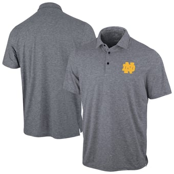 Men's Antigua Heather Navy Notre Dame Fighting Irish Static Polo