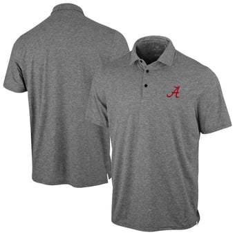 Men's Antigua Heather Black Alabama Crimson Tide Static Polo