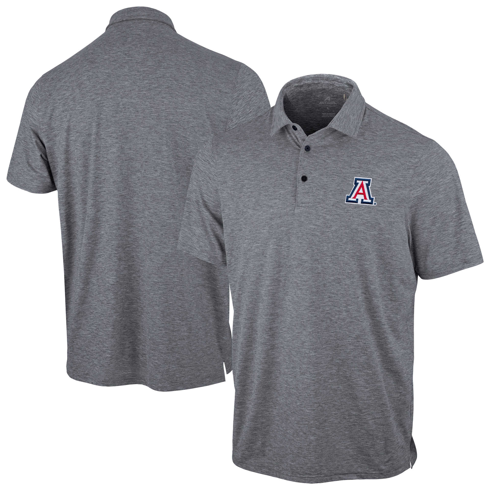 Men's Antigua Heather Gray Arizona Wildcats Static Polo