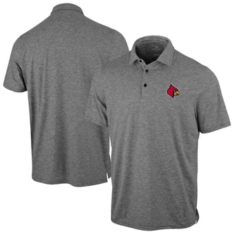 Men's Antigua Heather Black Louisville Cardinals Static Polo