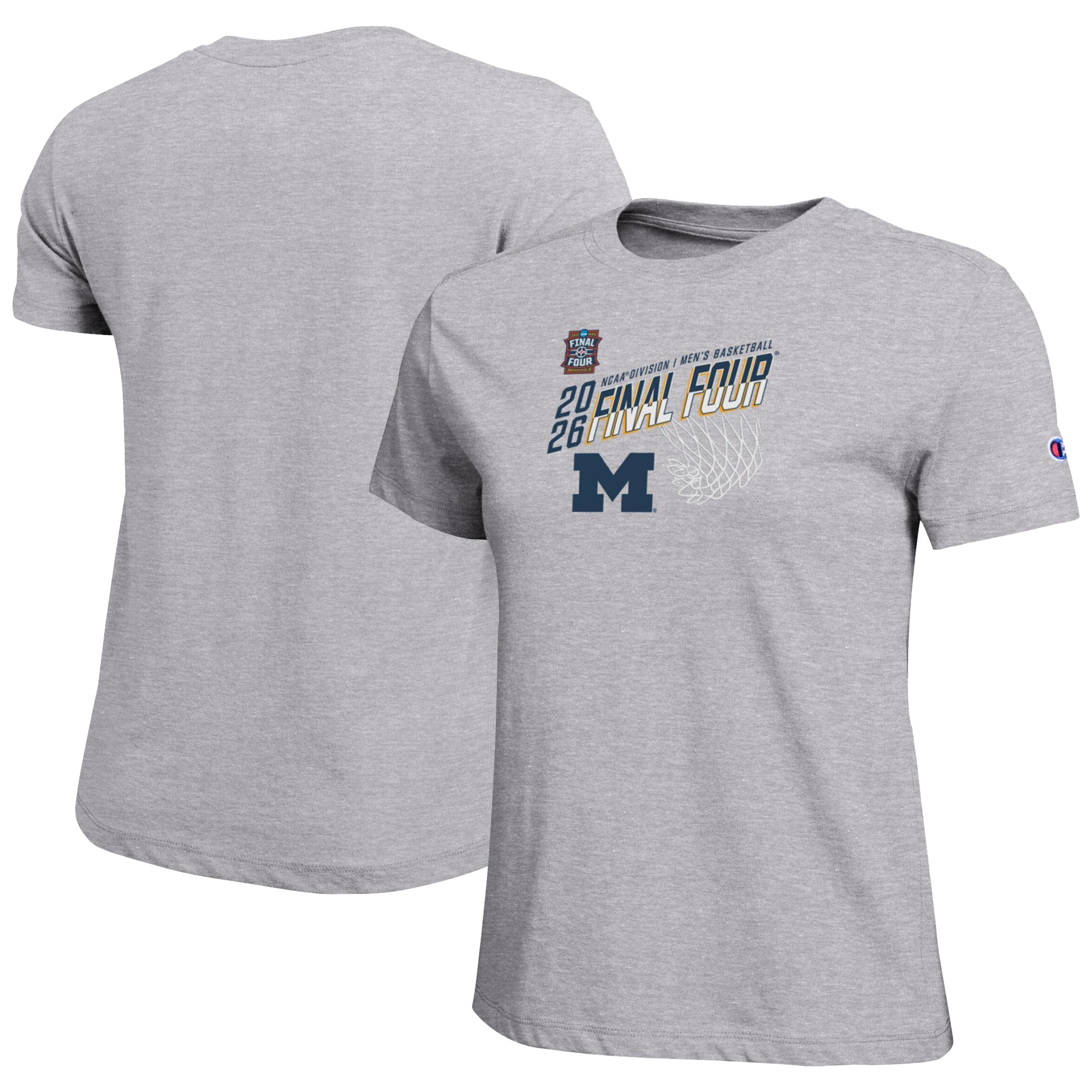 Women's Champion Gray Michigan Wolverines 2026 NCAA Men's Basketball Tournament March Madness Final Four Core T-Shirt