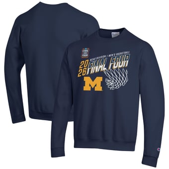 Men's Champion Navy Michigan Wolverines 2026 NCAA Men's Basketball Tournament March Madness Final Four Eco Powerblend Sweatshirt
