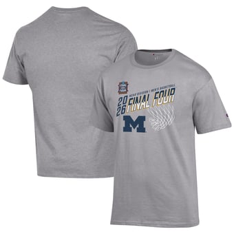 Men's Champion Gray Michigan Wolverines 2026 NCAA Men's Basketball Tournament March Madness Final Four T-Shirt