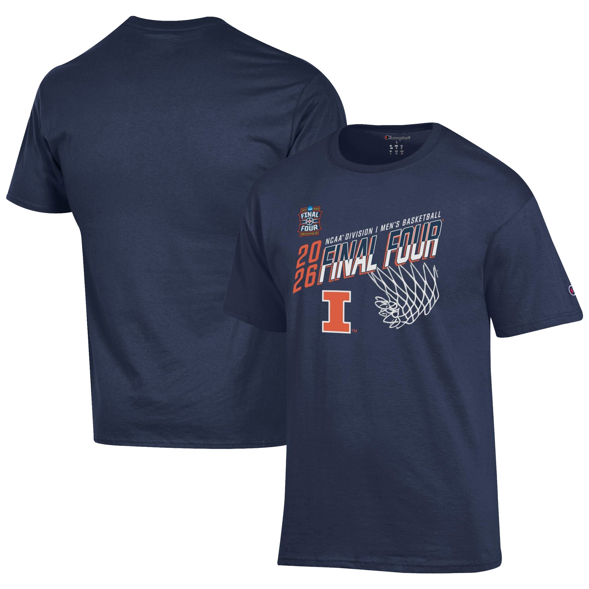 Men's Champion Navy Illinois Fighting Illini 2026 NCAA Men's Basketball Tournament March Madness Final Four T-Shirt